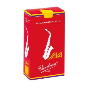 Caja de 10 cañas VANDOREN Java roja para saxofón alto